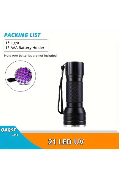 Choice مصباح يدوي محمول مزود بـ 21 مصباح LED للأشعة فوق البنفسجية و100 مصباح ...