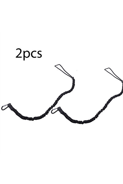 Choice 2pcs Black A Safety Bungee Tether Tool Lanyard With Carabiner Hook Cli...