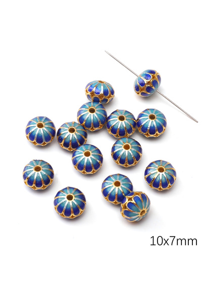 Choice12 1pc B8 Cloisonné Alloy Enameled Colorful Round Beads Loose Spacer Be...