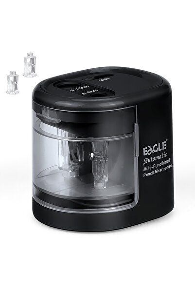 Choice black Eagle Auto Pencil Sharpener, Battery or USB Operated, Dual Holes...
