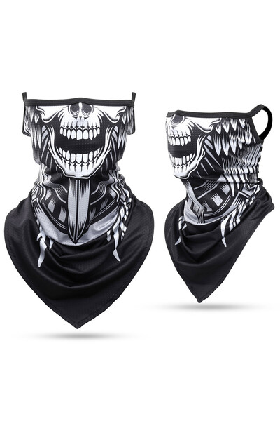 Choice 10 3D Skull Summer Bandana Hanging Ear Triangle Scarf Cycling Hiking H...
