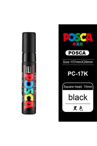 Choice4 قلم ماركر PC-17K-أسود 24 لون من نوع UNI POSCA PC-17K للرسم والكتابة ع...