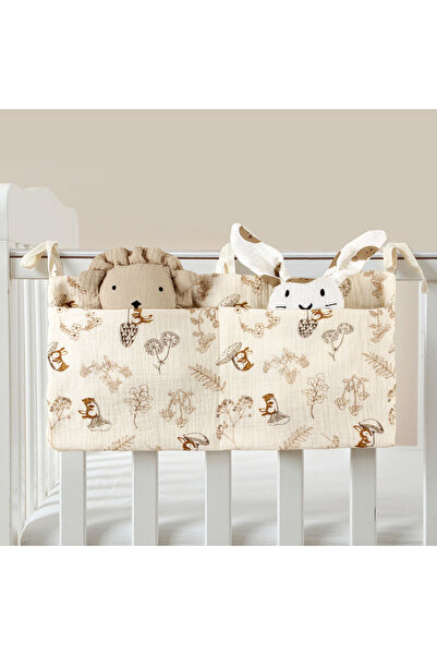 Choice 39cmX20cm squirrel Baby Crib Organizer Cot Caddy Bed Storage Bag 2 Poc...