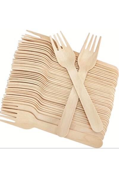 Choice 5.5in 50Pcs 5.5inch / 6.2inch Disposable Wooden Forks Are Suitable for...