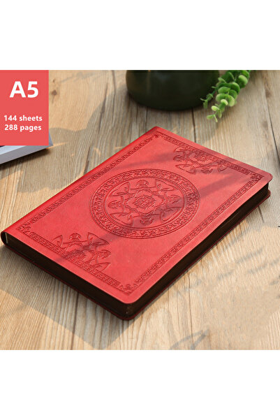 Choice A5 red A5 Vintage notebook Student thickened PU leather diary Embossed...