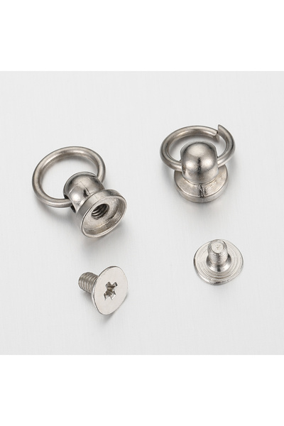Choice 8mm single ring Rhodium 20set Metal Ball Post with O Ring Studs Rivets...