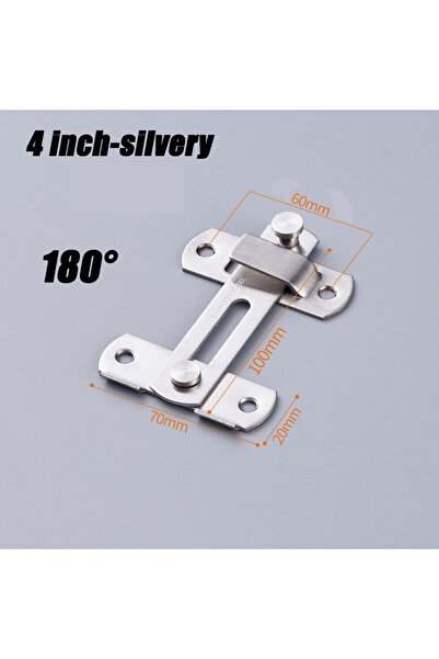 Choice 1PC 4inch-Silvery 180 Sliding Barn Door Latch Sliding Right Angle Door...