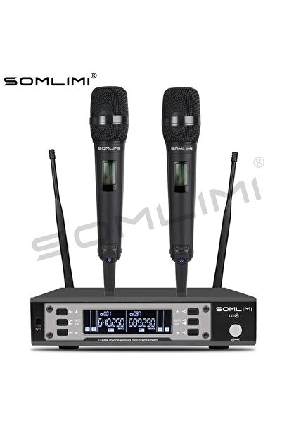 Choice Black-EU plug SOMLIMI 135G4 UHF Dual Channels Profession Wireless Micr...