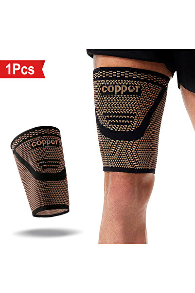 choice2 M 1Pcs 1/2PCS Anti-Slip Copper Thigh Compression Sleeves, Hamstring S...