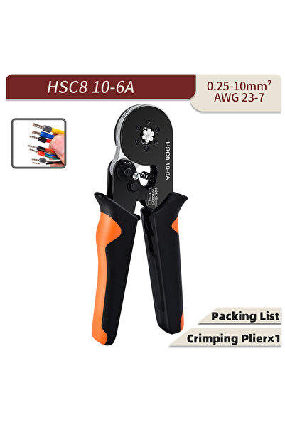 Choice HSC8 10-6A Tubular Terminal Crimper Kit 0.08-16mm² /0.25-10mm² HSC8 6-...