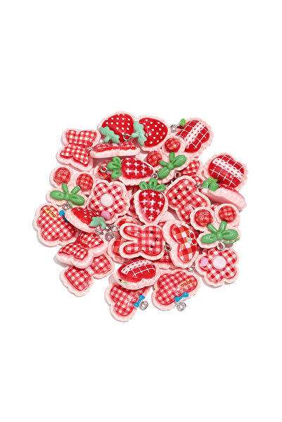 Choice random mixed 10pcs Pink Strawberry Cherry Heart Butterfly Bow Acrylic ...