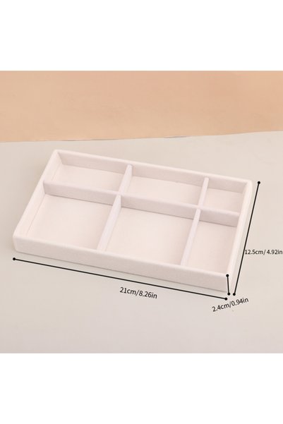 Choice Blue Velvet Jewelry Tray Storage Drawer Small Stackable Beige Jewelry ...