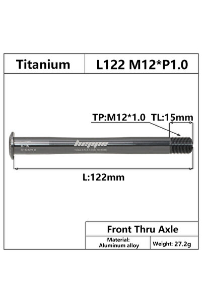 Choice L122 M12x1.0 TL15 HEPPE MTB Road Bike Titanium Thru Axle Ultra Light B...