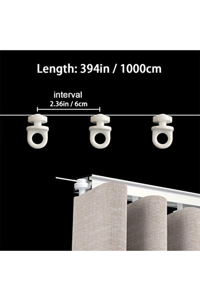 Choice1 10meters Distance 60mm 393.7 inch Silent Curtain Track Pulley Featuri...