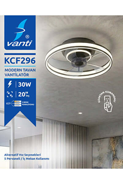 Vanti Ledli Dekoratif Tavan Vantilatör 30W KCF296