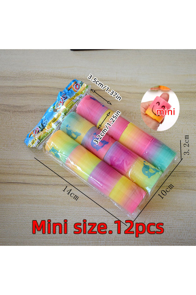 Choice Style as picture Mini 12pcs Multi-Size Rainbow Magic Spring Ring Toys ...