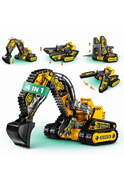 Timebox Excavator electric pentru copii, jucărie tip ride-on, cu telecomandă,...