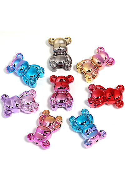 Choice 5Pcs jinshu-Mix CH61 Cool 5Pcs Cartoon Bear Vertical Hole Bead Gradien...