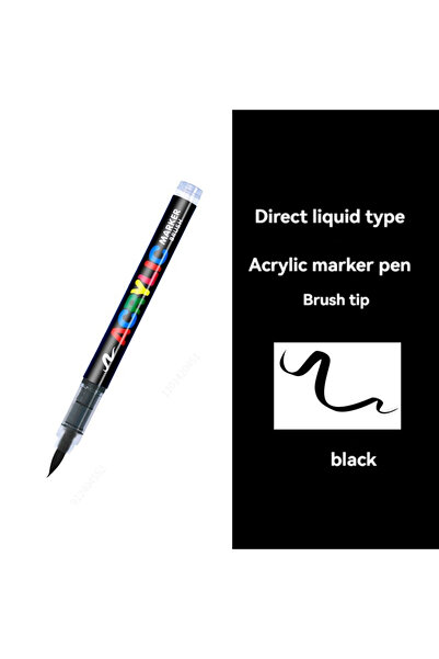 Choice10 black-1Pcs 1Pc Colors Acrylic Paint Pens Markers Brush Tip Paint Mar...