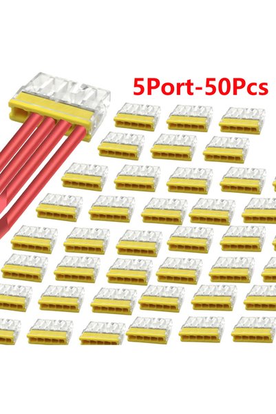 Choice 5P 50 Mini Quick Wire Connectors with 2/3/4/5 Ports, Copper Contacts, ...