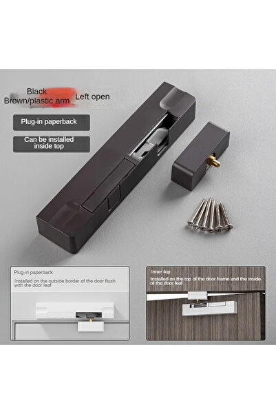 Choice1 Black Left Open Door Closer Stopper Automatic Closer Lockpestillo Pue...