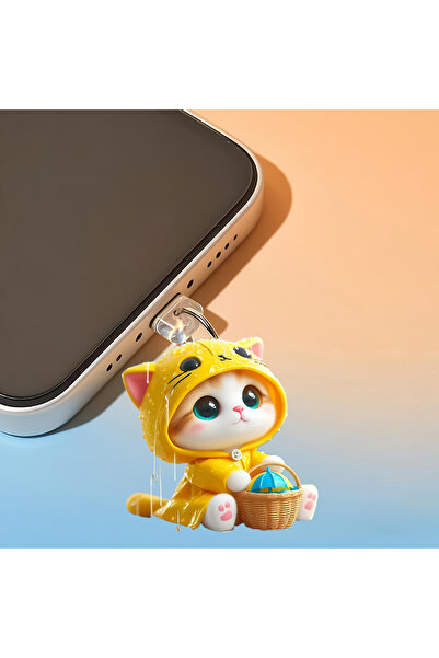 Choice Type-C I Cute 2D Cat Phone Anti Dust Cap Charge Port Plug For IPhone T...