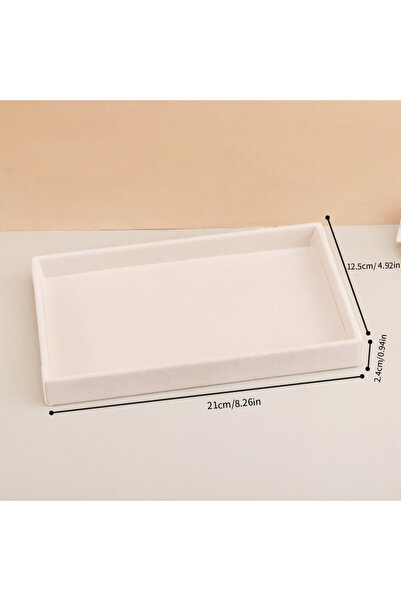 Choice WHITE Velvet Jewelry Tray Storage Drawer Small Stackable Beige Jewelry...