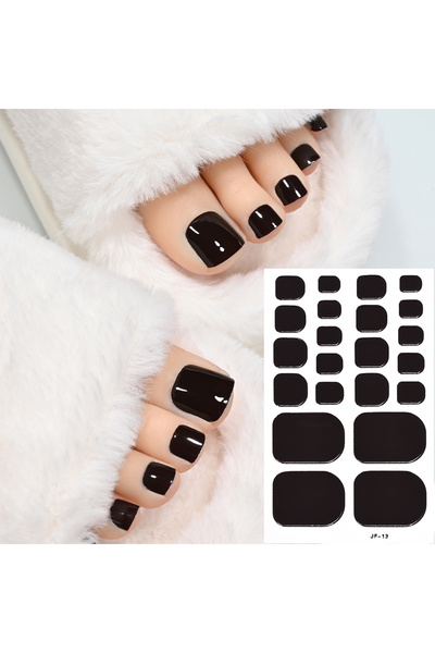 Choice NL-JF-13 1Sheet=22Tips Glossy Red Toe Nail Stickers Full Cover Solid C...