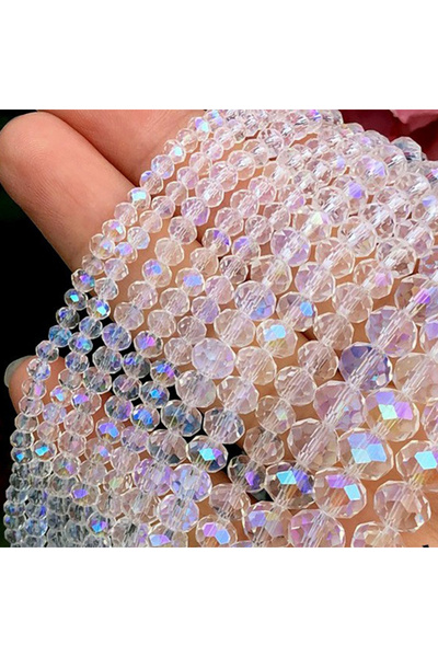 Choice38 4mm 4SJBZ0624-5 Crystal Spacer Bead Faceted Rondelle Glass Beads Jew...