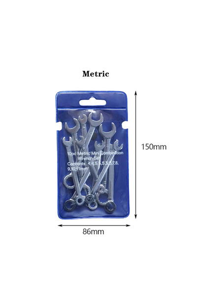 Choice Metric 4-11mm 10pcs Mini Spanner Wrenches Set Hand Tool Key Ring Spann...