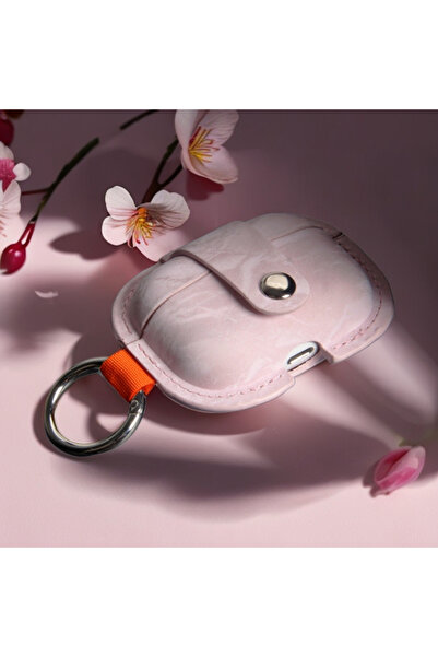 Choice حافظة سماعات أذن AirPods 4 وردية اللون من الجلد الصناعي الناعم الفاخر ...