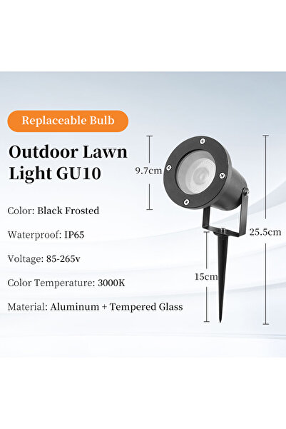 Choice 5W Type A Warm Light Outdoor LED Lawn Lamp GU10 Replaceable Bulb Energ...