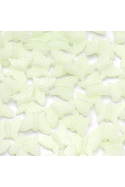 Choice 50pcs 1 50pcs Green Luminous Butterfly Beads Glow in the dark Acrylic ...