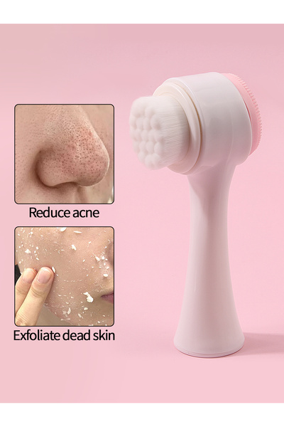 Choice WHITE 1Pc Silicone Face Cleansing Brush Double-Sided Facial Cleanser B...