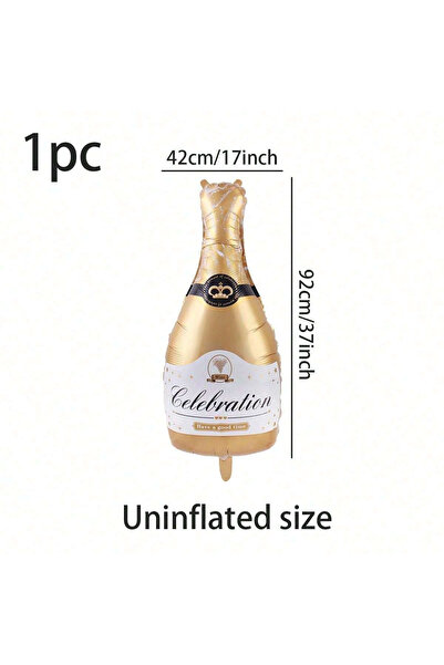 Choice 17x37inch Golden 1PC Champagne Aluminum Film Balloon Large Birthday Pa...