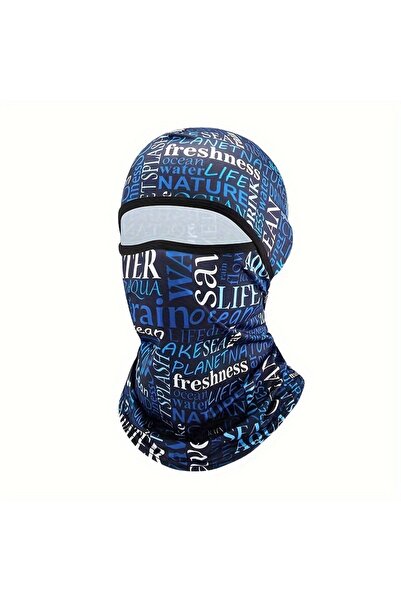 Choice3 Blue Letter Ice Silk Cycling Full Face Cap Sun Anti-UV Protection Out...