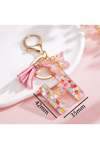 Choice H 1Pc A-Z Letters Pendant Keychain Tassels Key Chains Hanging Pendant ...