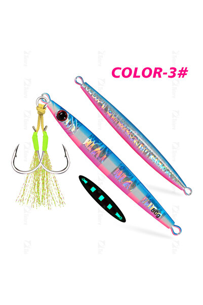 Choice 80g COLOR C TOLU 2024 New 40g/60g/80g Fast Sinking Jigging Fishing Lur...