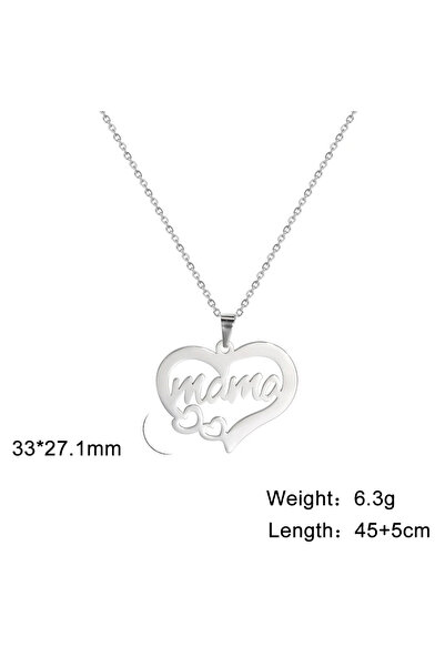 Choice 45-50cm Herat Mama Steel Skyrim Mama Letter Pendant Necklace for Women...