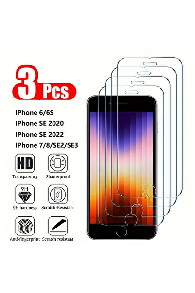 Choice 3 قطع زجاج مقوى لهاتف iPhone SE 2020 3 قطع واقي شاشة لهاتف iPhone 7 8 ...