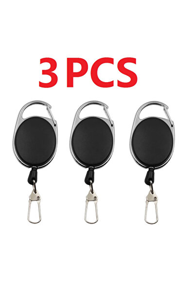 Choice 3 PCS 1-4pcs Retractable Key Chain Reel Badge Holder Fly Fishing Zinge...