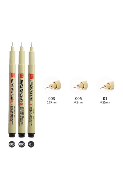 Choice 003-005-01 12 Tip Pigment Liner Micron Ink Marker Pen for Manga Draw S...