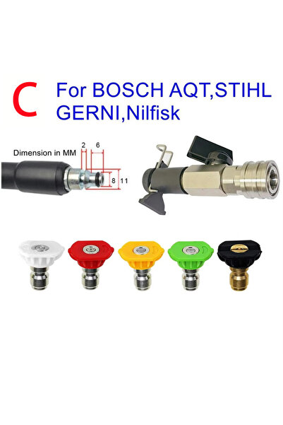 Choice5 C For Nilfisk Nozzle High Pressure Wash Ball Valve Kit 1/4" Quick Con...