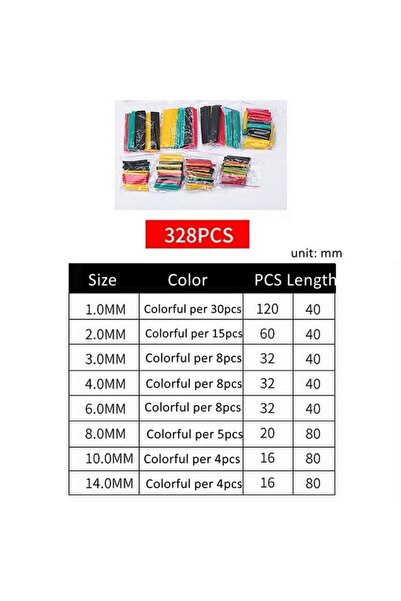 Choice 328 قطعة ملونة (حقيبة) 328 قطعة من أنابيب الانكماش الحراري العازلة لحم...
