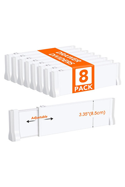 Choice 8pcs 1/2/4/6/8 Pack Drawer Dividers for Clothes, 11.6''-19.6'' Adjusta...