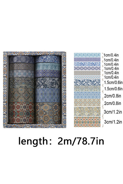 Choice3 1212-6 12 Rolls European Retro Pattern Washi Tapes for Scrapbooking, ...