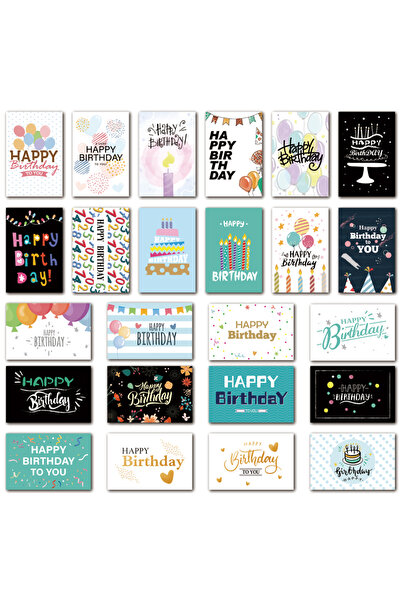Choice 24pcs 24pcs Happy Birthday Greeting Card With Envelope Birthday Party ...