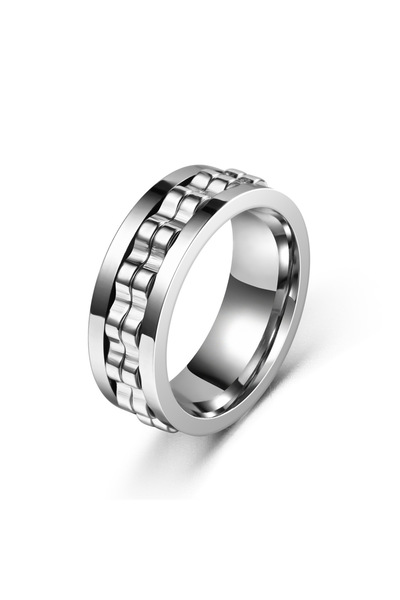 Choice 6 DG0901 Anti Stress Stainless Steel Ring For Men Gear Chain Rotating ...