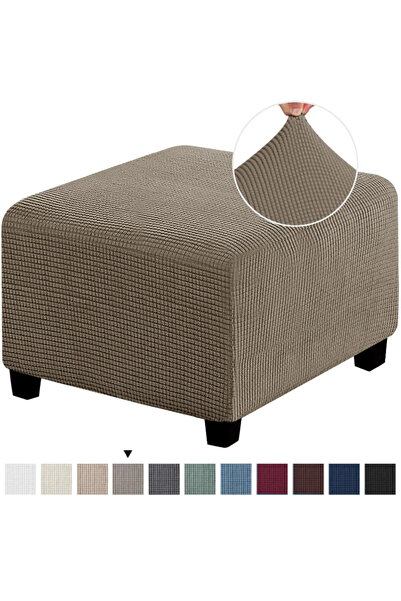 Choice M Taupe 3 Sizes Square Jacquard Durable Customized Stretch Footrest Ot...