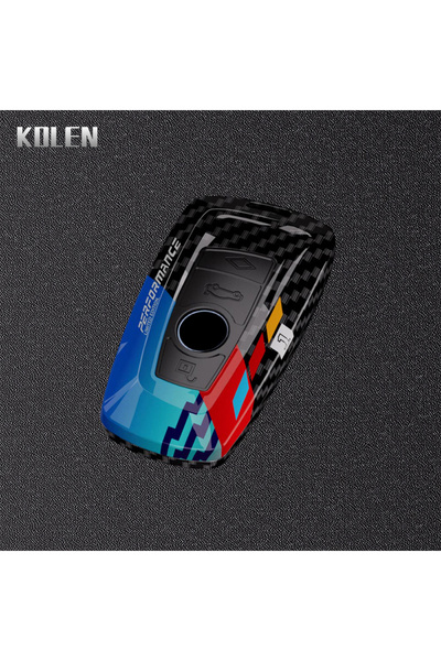 Choice A CarbonBlue ABS Carbon Fiber Car Key Case Cover Shell For BMW 1 3 5 7...